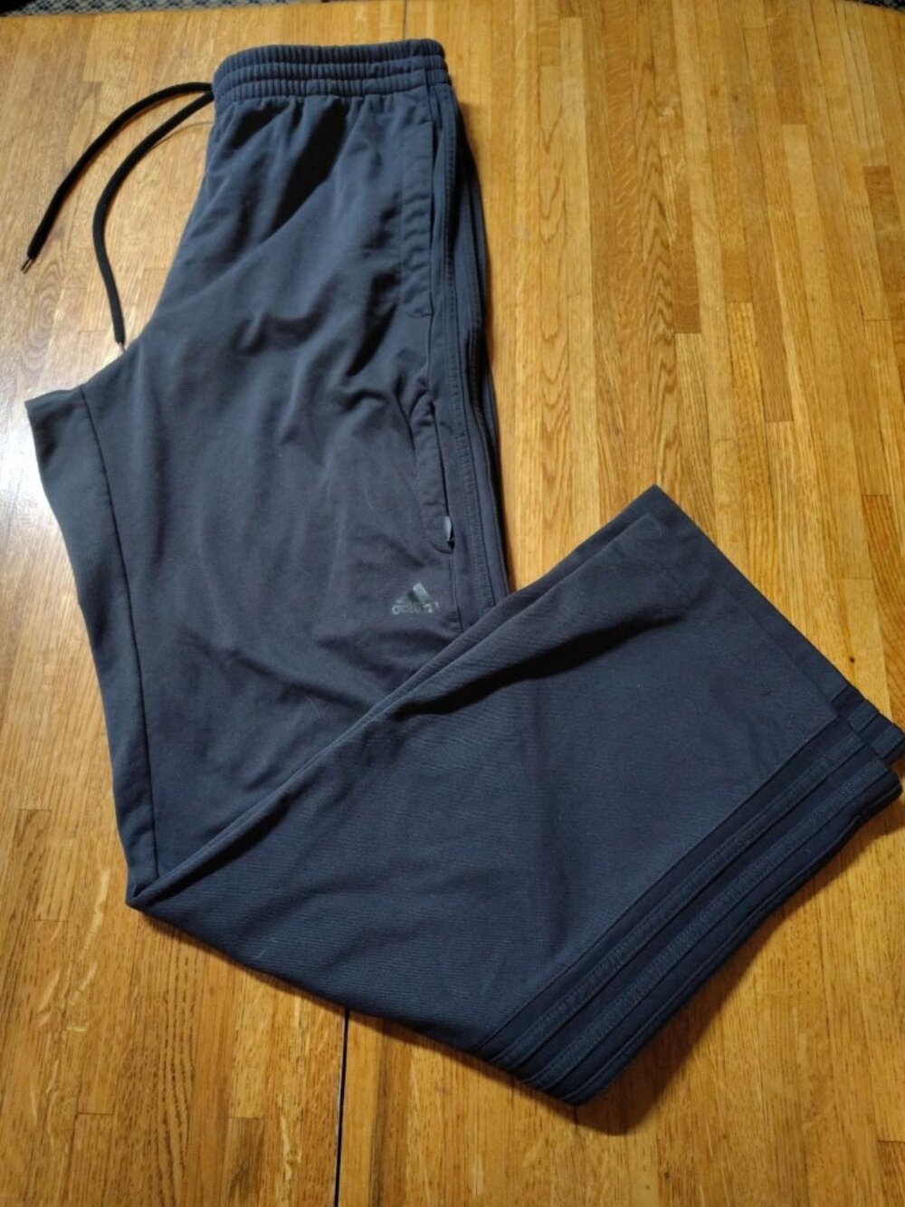 Adidas jogger athletic pants rn88387 black four pocket elastic stretch waist men